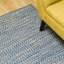 Tapis bleu en mélange de laine Tweed-66930839