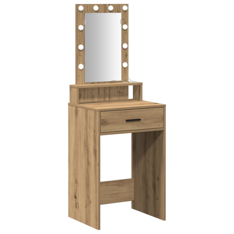 MDF Wood 50 X 41 X 140 Cm Mirror Vanity Table, Artisan Oak