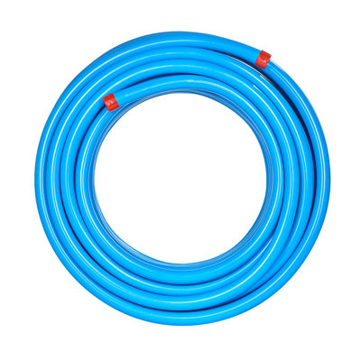 Ensemble de conduites d'air comprimé, 100 pi x 3/4 po, système de tuyauterie d'air comprimé PEHD-Aluminium, étanche, résistant à la pression et facile à installer, ensemble de conduites d'air comprimé pour les garages, bleu