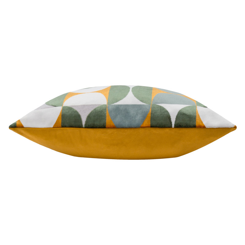 Armando Geometric Square Throw Cushion, Gold/Blue