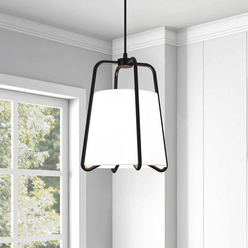 Luminaire suspendu conique 1 lumière Shaunelle, Noir, noir, noir, noir