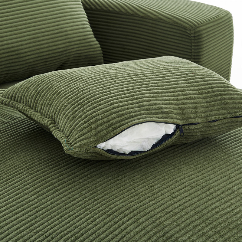 Méridienne surdimensionnée pivotante à 360 ° - Confort double couche et assise profonde, Vert