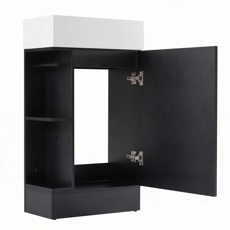Meuble-lavabo 18,6 po avec lavabo, Noir
