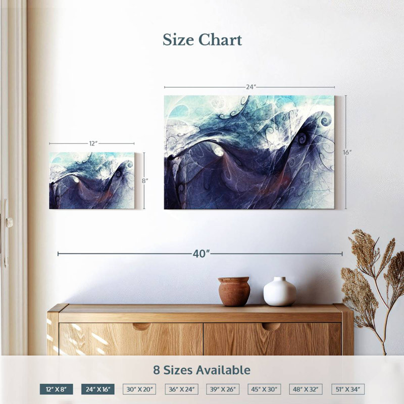 Abstrait dynamique Avery Abyss, H 16 po x l 24 po