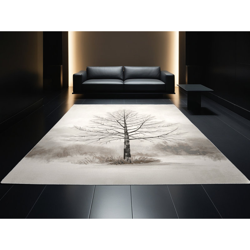 Soft Plush Escarcega Christmas Modern & Contemporary Abstract Area Rug in Gray – White Binding, 7x10