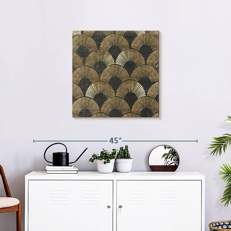 Kerner doré, art déco I, H 24 po x l 24 po