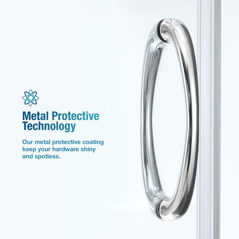 Breeze Polished Chrome 35" Round Shower Kit with Clear Glass Panels