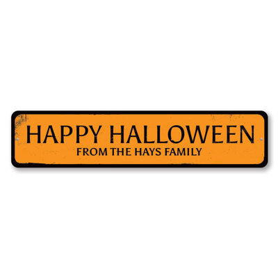 Happy Halloween Family Aluminum Sign