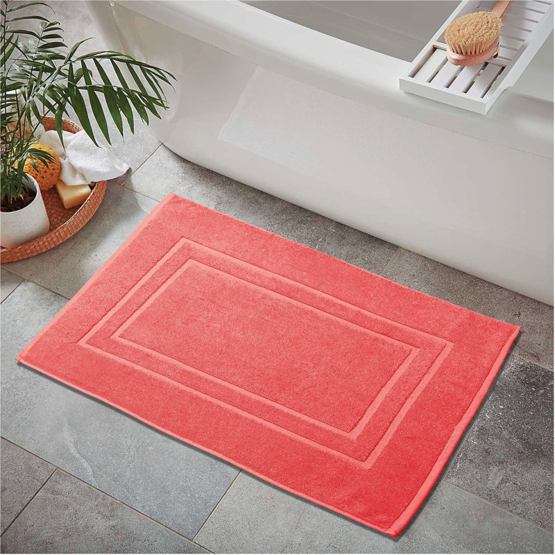  Tapis de bain 100% coton 850 g / m² super doux, très absorbant et à séchage rapide - pas un tapis de salle de bain, Corail
