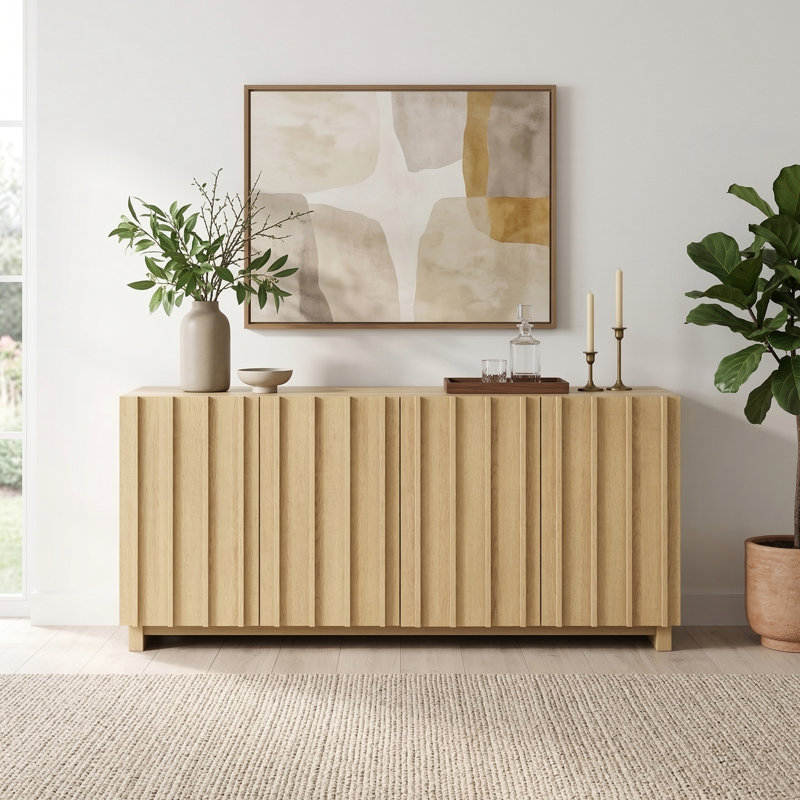 Buffet cannelé l 4 po Araminta, Chêne