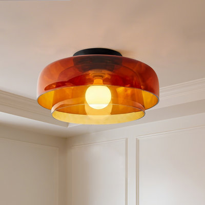 Mid Century Modern Ceiling Light 3 Layer Glass Shade