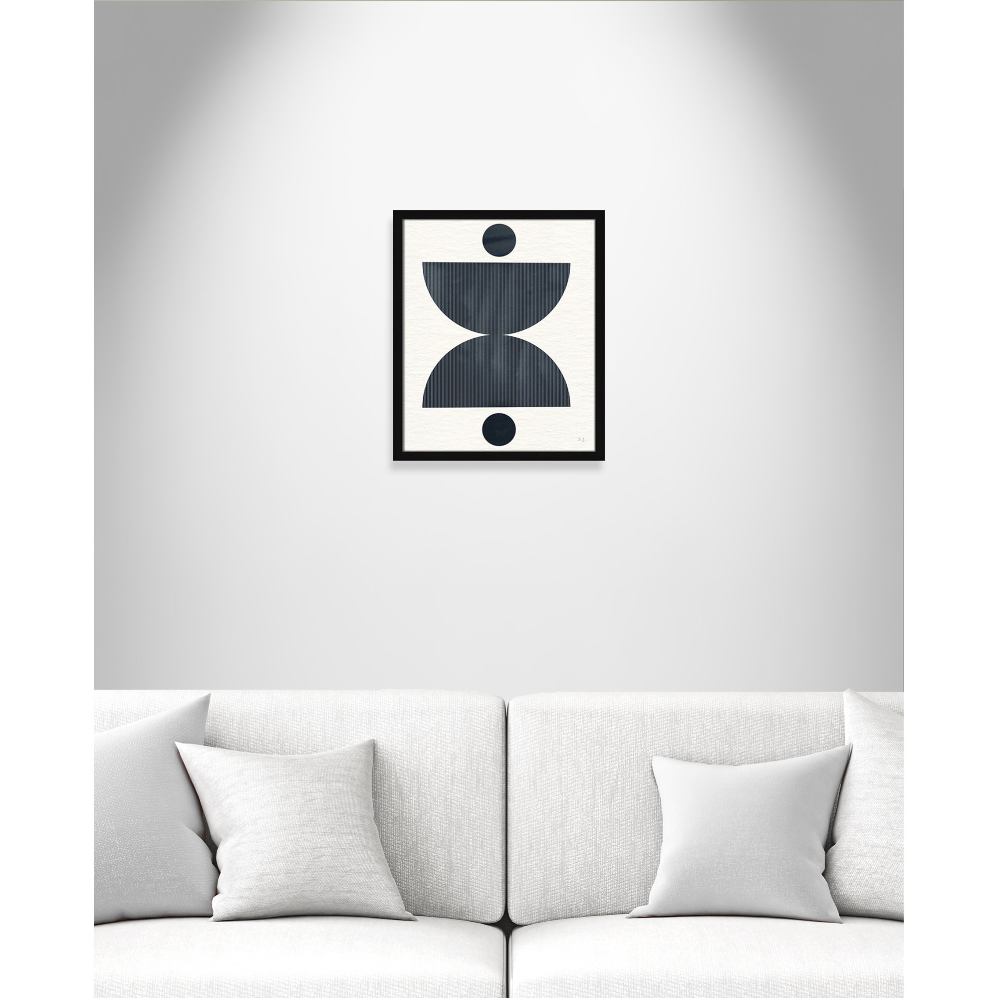 Eclipse II by Susan Jill, 19" H x 16" W x 0.75" D, Satin Black Framed