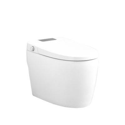 Smart Toilet Bidet Combo with Foot Sensor Open Cover/Seat, LED Display, Self-Cleaning Nozzle, Heated Seat