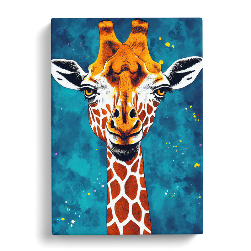 Modern Giraffe - Wrapped Canvas Print, 50cm H x 35cm W x 3cm D