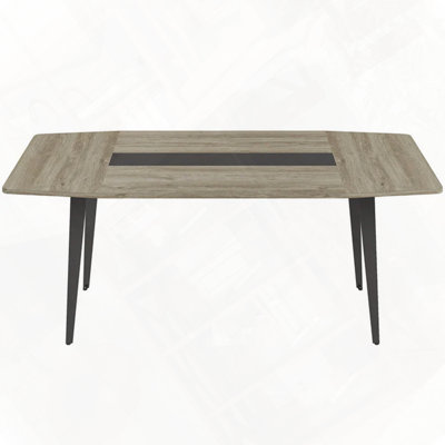 Boat Shaped Office Conference Table Steady Scratch Resistant Finish