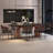 Nut-brown Rectangular Sintered Stone tabletop Dining Table-378864501