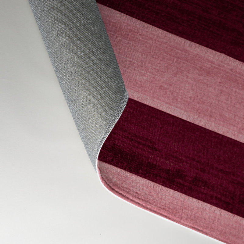 Tapis intérieur / extérieur rouge HorizontalStripes, Rectangulaire 3 pi x 5 pi