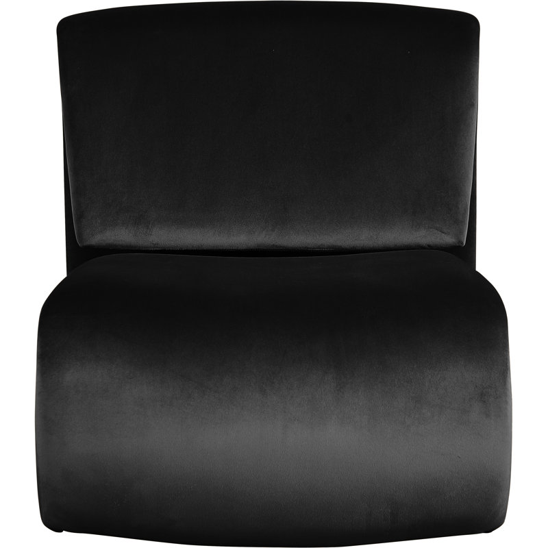Koco Velvet Accent Chair, Black Velvet