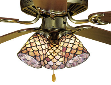 Abat-jour de ventilateur de plafond en verre 4,5 po H (vissé), Ambre / bourgogne
