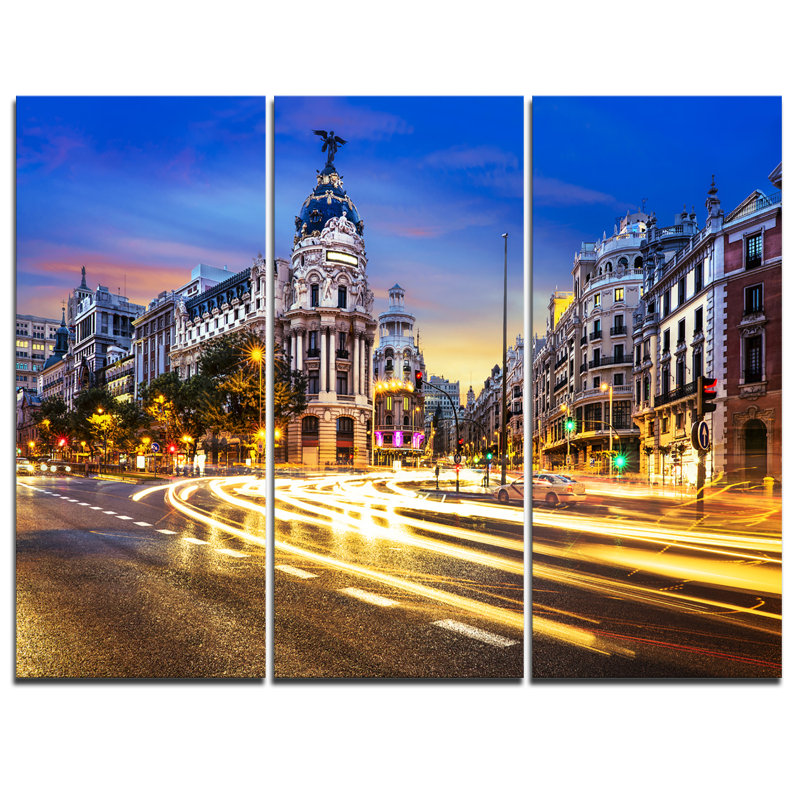 « madrid city center-3 », ensemble de 3 impressions sur toiles tendues