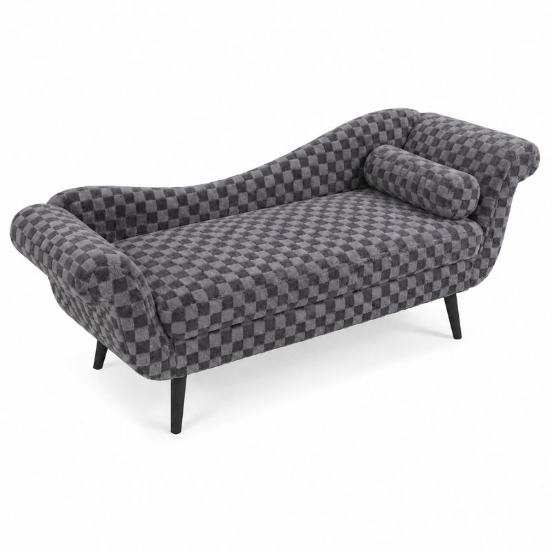 Chaise longue à accoudoirs à volutes Classic, Smoke Grey