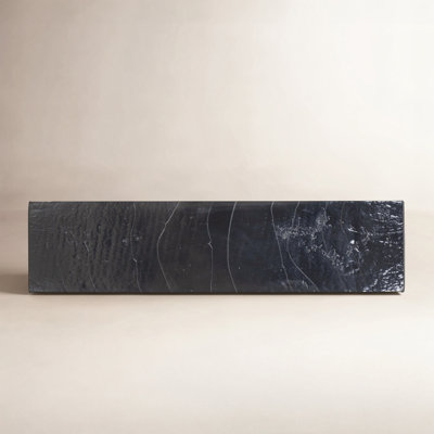 Dalston Cast Glass Console Table-Smoked Black Cast Glass