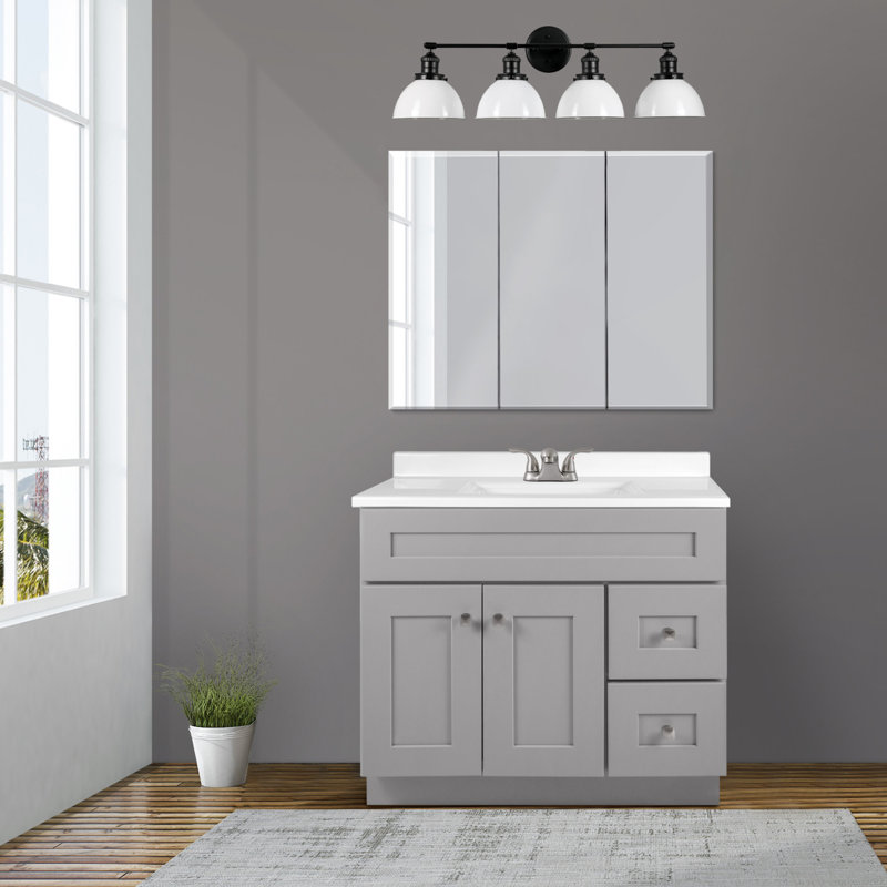 Éclairage pour meuble-lavabo Aislyn, Blanc, Noir