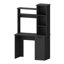 Bureau d'ordinateur avec huche, armoire à une porte, grande surface de travail et tablettes de rangement à 3 niveaux-1003976479