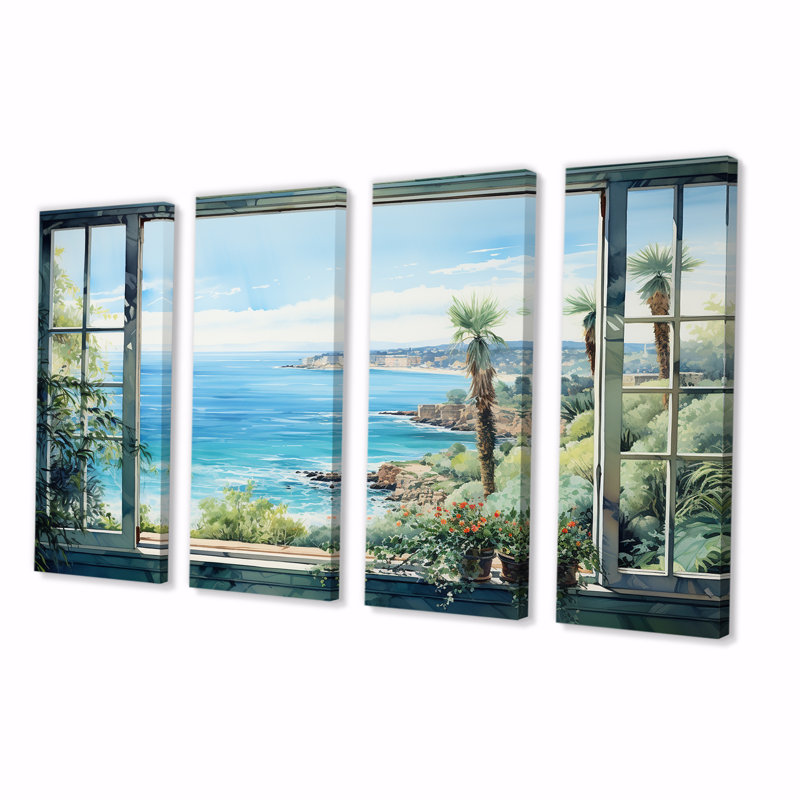 Ensemble d'art mural 4 pièces Seaside, H 28 po x l 48 po