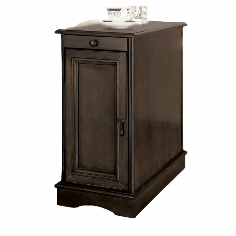 1Pc Side Table / Nightstand (Bedside Side Table) Storage Cabinet Grey Colour Usb Outlet Nightstand (Bedside Side Table) Multifunctional Home Furniture