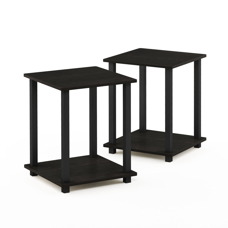 Ensemble de tables de bout avec rangement Bianco, Espresso, Noir