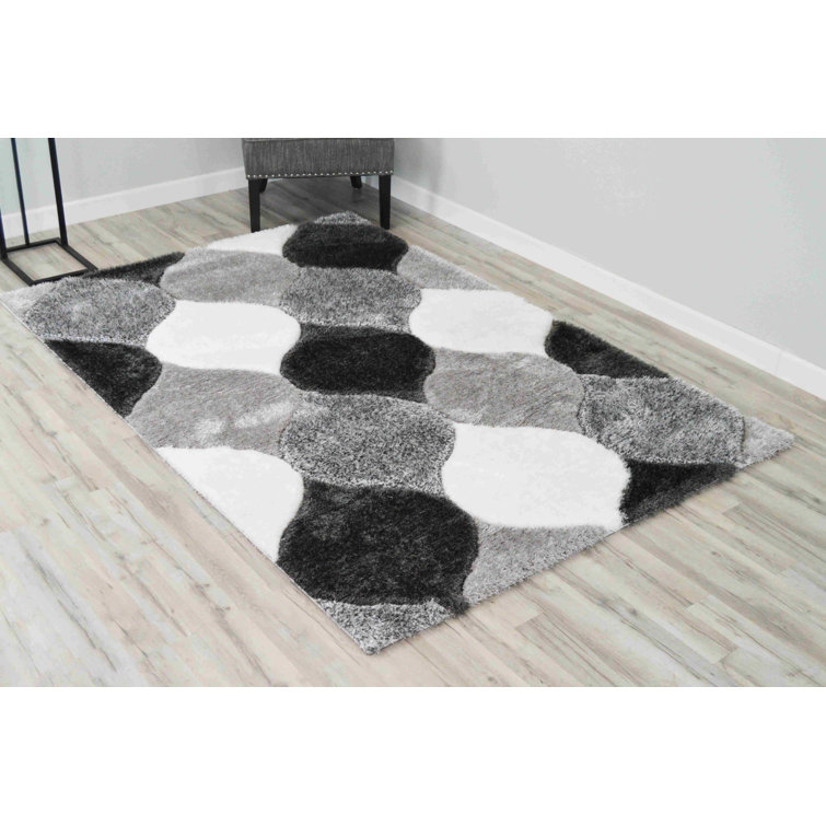 Modern Arriola Shag Abstract Geometric Rug For Living Room Bedroom