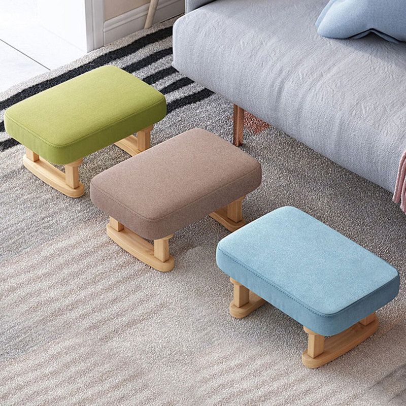 Bamboo / Rattan Accent Stool, green