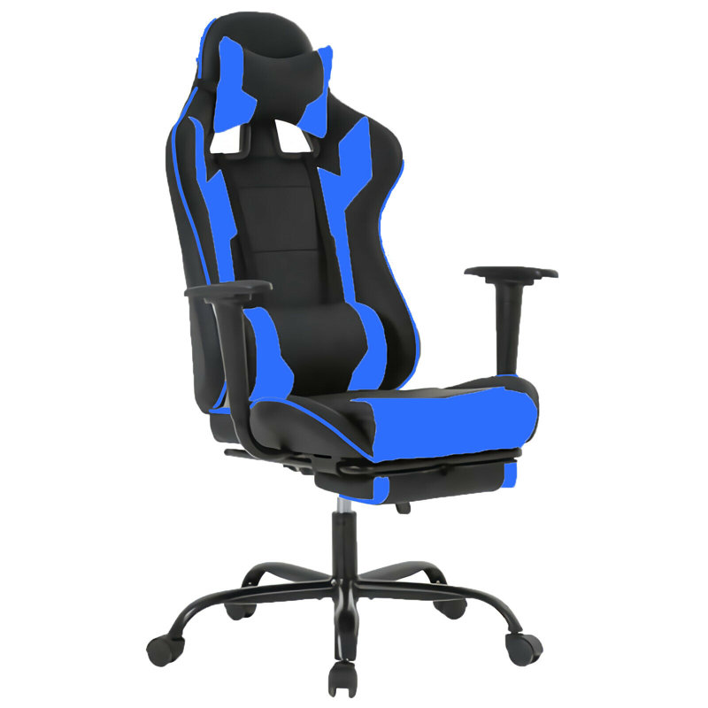 Fauteuil de jeu PC et de course, Bleu