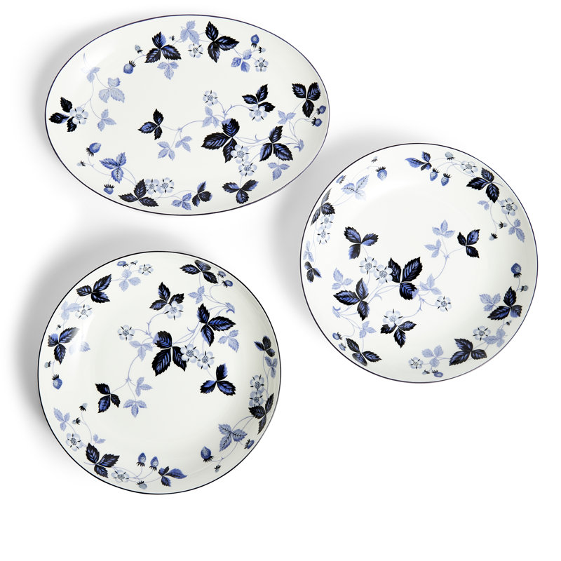 Wild Strawberry Inky Blue 15-Piece Dinnerware Set