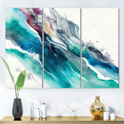 " Celebrations In Turquoise Shades Of Blue I " 3 - Pieces