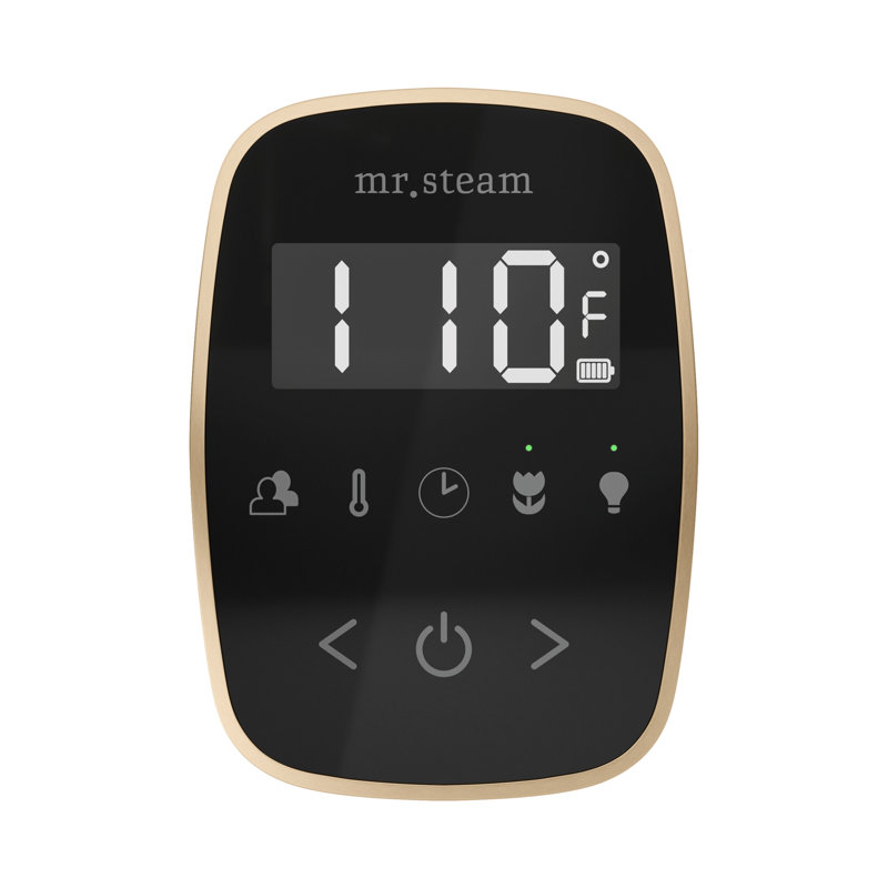 Ensemble de commande de douche à vapeur ButlerFlex avec contrôle TempoFlex et tête de vapeur, Bronze brossé