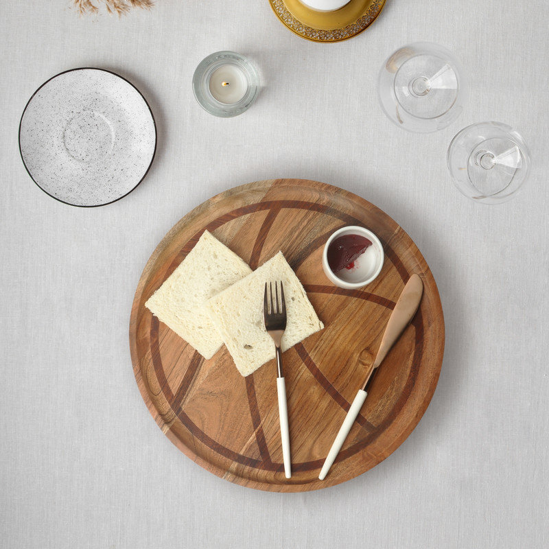 Basketball-Shaped Acacia Wood Serving Board
