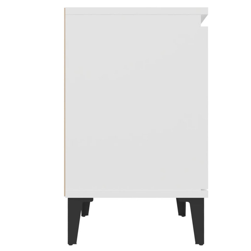 40cm W Manufactured Wood Bedside Table, White, No