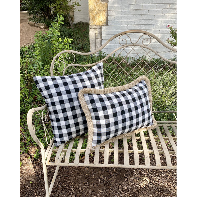 Check-Me-Out Lumbar Indoor/Outdoor Pillow Cover & Insert