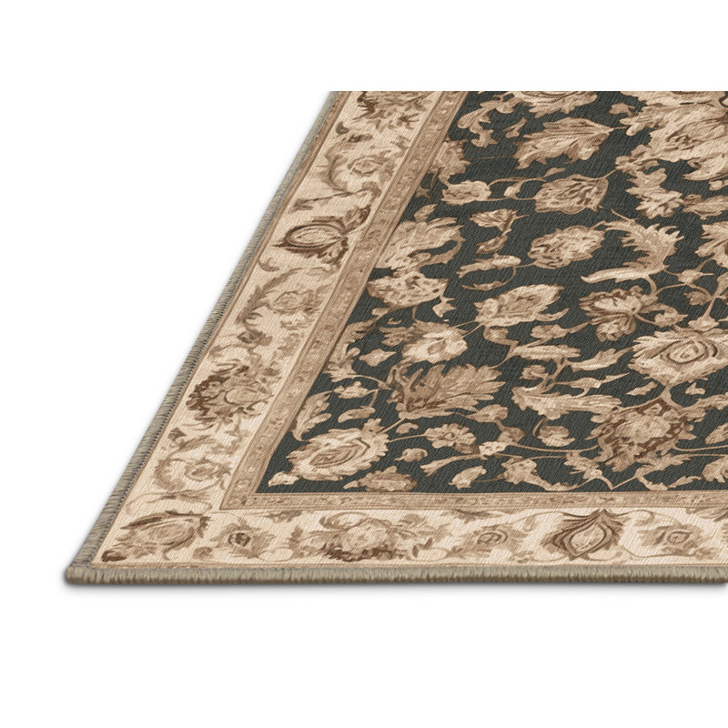 Machine Washable Persian Brown Area Rug, Square 7'