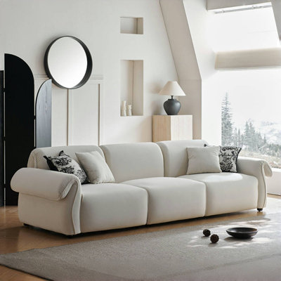 French Minimalist Cream-style Off-white Sofa