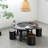 39.37" Round Cold-Rolled Steel Charcoal Wood Burning Outdoor Fire Pit Table With Lid