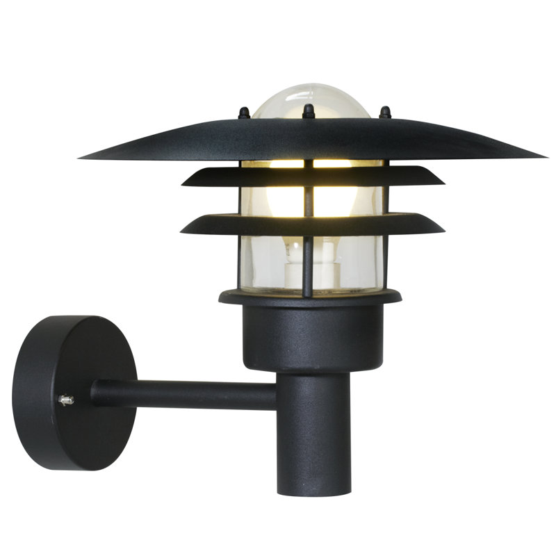 Outdoor Wall Lantern, Black, 28.5cm H x 32cm W x 36cm D
