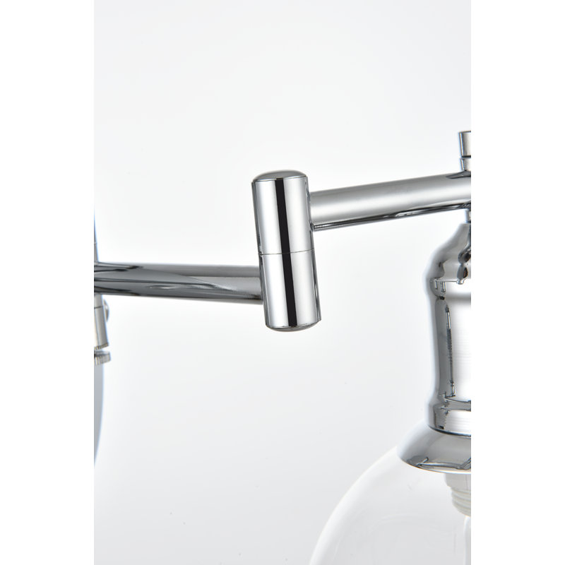 Kalvo Glass Swing Arm Sconce, Chrome