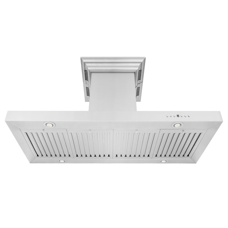 48" 400 CFM Ducted Island Range Hood in Stainless Steel, 42"
