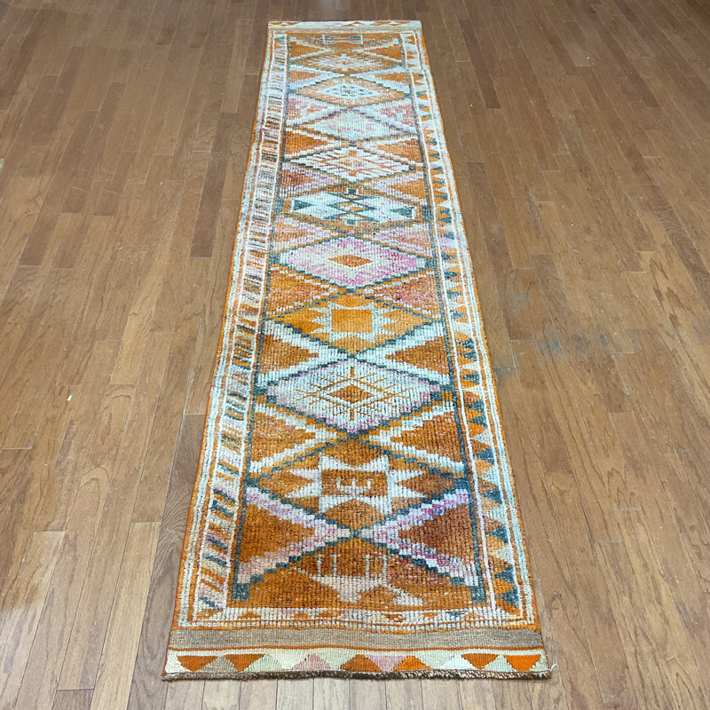  Handmade Turkish Oushak Wool Runner