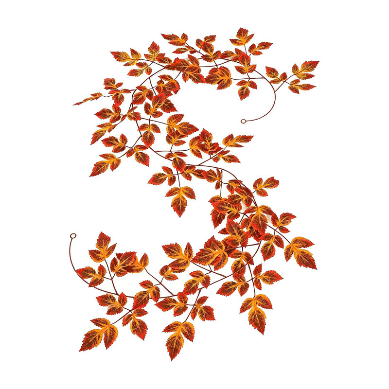 Guirlande de feuilles d'érable artificielles, tiges flexibles, feuillage aux tons automnaux, décoration intérieure et extérieure pour porche, encadrement de porte, branches