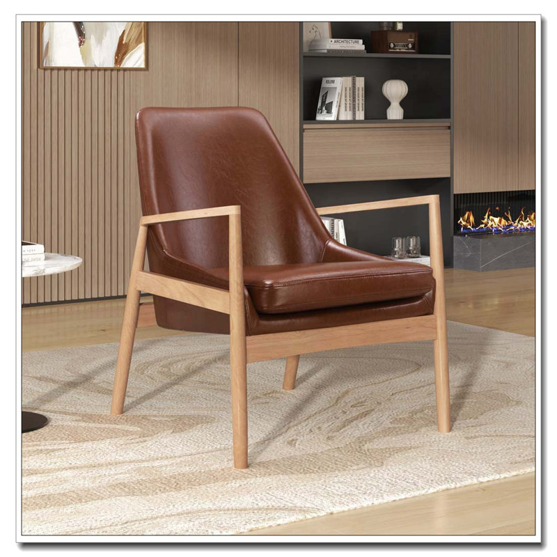 Fauteuil rembourré avec cadre en bois massif