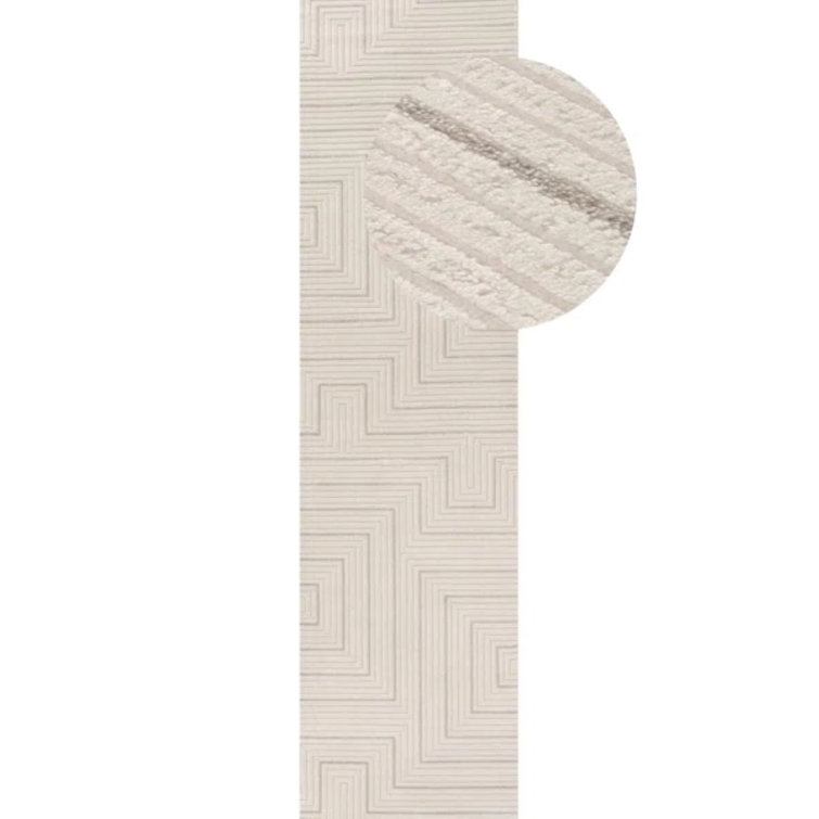 Carmel Modern Geometric Cream/Grey Area Rug